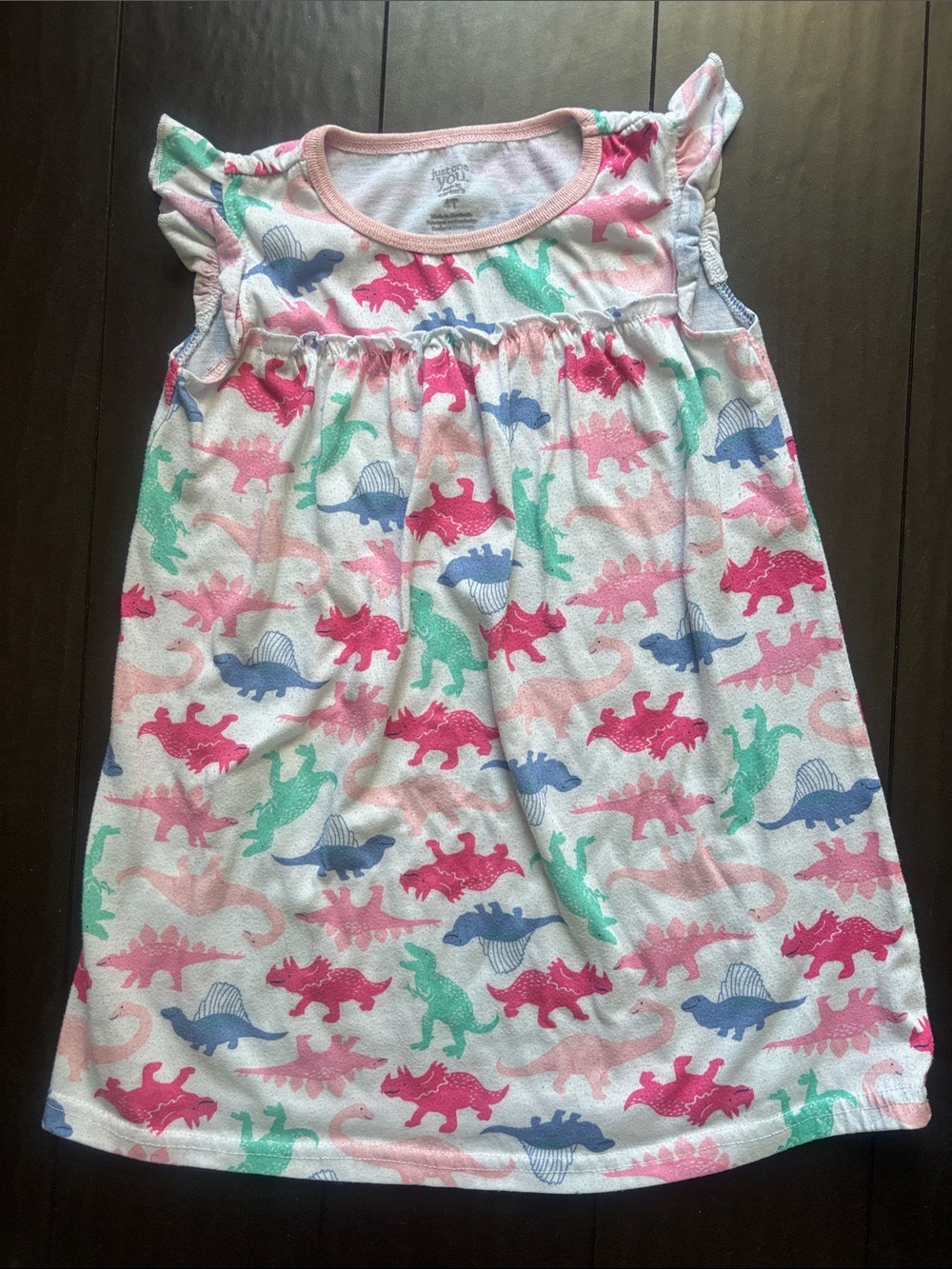 Carter's Girls' Pink Coral Ice Cream, Puppy and Dino Sleep Dresses - Picture 6 of 10